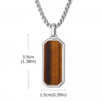 Vnox Looduslik Tiigrisilma Kivi Ripatsiga Kaelakee Meestele Poistele, Roostevabast Terasest Karbikujuline Kett Geomeetrilised Punk Kaelakeed Ehted Kingitused UUS 50cm