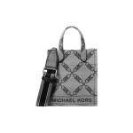 MICHAEL KORS Gigi T&auml;helogo Teemantkett Prindiga Kangast Kandekott Ostukott &Otilde;lakott Crossbody K&auml;ekott Naiste Beež ja Must eriti v&auml;ike must