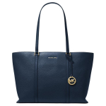 MICHAEL KORS TEMPLE ripats metallist aksessuaarid kareda pinnaga k&auml;ekott nahast k&auml;ekott suur suurus naiste tumesinine sinine
