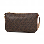 MICHAEL KORS &otilde;lakott Klassikaline t&auml;he LOGO vana lilleprindiga kett retro vabaaja t&ouml;&ouml;le s&otilde;itmiseks reisimiseks l&otilde;uend nahast k&auml;ekott mahjong tavaline naiste pruun