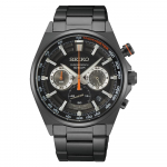 SEIKO Seiko Veekindel Kvarts Analoog Kronograaf K&auml;ekell Roostevabast Terasest Metall P&uuml;ssirohu Hall Must SSB399P Meeste must