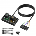 SinLoon PC toitenupu v&auml;line pikendusl&uuml;liti kaabel RGB aktiivsusega metallist l&auml;htestamiseks DIY PC sissel&uuml;litusnupu LED/HDD-tule jaoks, 2m, korpused, nupp,