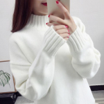 Mood Ka&scaron;miir k&otilde;rge kaelusega kampsun naistele s&uuml;gis-talv pullover kampsun pull femme streetwear vabaaja kootud kampsun S valge