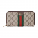 Gucci Ophidia br&auml;ndilogo klassikaline l&otilde;uendi ja nahast rahakott naistele beež ja tumepruun pruun
