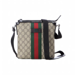 Gucci Lihtne klassikaline triibuline rihm nahast logo l&otilde;uendi plaasterlapp l&otilde;uendikott messenger-kott &otilde;lakott crossbody kott tavaline meeste stiil pruun