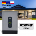 EL USA Laos 6,2KW 6200W V&otilde;rguga &uuml;hendatud/v&otilde;rgust s&otilde;ltumatu P&auml;ikeseinverter DC48V 220/230/240VAC MPPT Puhta siinuslaine &Uuml;hefaasiline 6200W ON/OFF Inverter Hybrid Solar System 6.2kw String Inverter