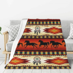Kohandatud Ameerika p&otilde;lisrahvaste Navajo Boho Asteegi Mustriga Tekk Pehme Fliis Kevadine Soe Flanell Visketekid Diivanivoodi Voodikate 130x150cm