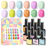 HEMA-vaba 12 v&auml;rvi geellaki komplekt Leotatav k&uuml;&uuml;legeeli komplekt Mittetoksiline UV-lambi k&otilde;vastuv Salongikvaliteet Pikaajaline algajatele Colorful gel polish