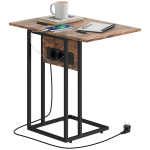 Kokkupandav k&otilde;rvallaud, laadimisjaam USB-portidega, Metall, 39 x 29 x 57 cm, Pruun 39 x 29 x 57 cm