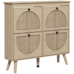 Kingakapp 4 klappuksega 20 paari Reguleeritav riiul Boheemlaslik stiil T&auml;ispuidust jalad 105 x 24 x 97,5 cm Naturaalne 105 x 24 x 97.5 cm