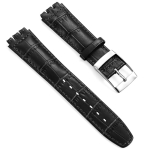 Kella Rihm Swatchile 17mm 19mm Ehtsast Nahast Kellarihm K&otilde;rge Kvaliteediga K&auml;epael Meestele Naistele Veekindel Pehme K&auml;ev&otilde;ru Tarvikud 19mm must