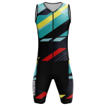 Pro Triatloni Trisuit Unisex Varrukateta Treeningriided V&auml;rviline Skinsuit Jalgrattas&otilde;idu Jooksmise R&otilde;ivad Suvine Hingav Jalgrattas&otilde;idu &Uuml;likonna Komplekt S blue