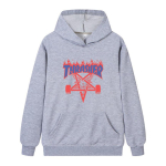 W02-3 Unisex Thrasher Leegitr&uuml;kiga Huppar Meeste Vabaaja L&otilde;tv Pikkade Varrukatega Kapuutsiga Dressipluus Streetwear Pullover XS must