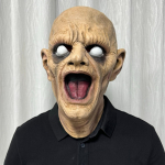 Realistlik zombikogupea lateksmask t&auml;iskasvanutele &otilde;udus-kiilakas kummitus valge silmamuna n&auml;okate Halloweeni cosplay peo kaunistusteks brown
