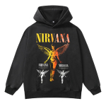 Nirvana nirvana ingel s&uuml;gis ja talv uus tugevalt pestud kapuutsiga kampsun meestele ja naistele paaridele trendikas br&auml;nd pullover hoodie XL black