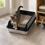 Eriti suur pr&uuml;gikast Lekkimiskindel K&otilde;rge seinaga Kassi WC Lihtsalt puhastatav Poolsuletud Black 50x35x20cm