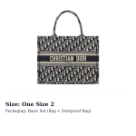 DIOR Keskmine DIOR Book Tote - Kreemikas ja Sinine DIOR Oblique Tikand M1296ZRIW-M928 One Size 2 black