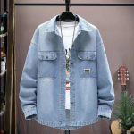 Kevad Meeste &Uuml;hev&auml;rvilised Rev&auml;&auml;riga Denimjakid Moodsad Teksajakid Vaba L&otilde;ikega Vabaaja Must Sinine Mantlid 2XL gray