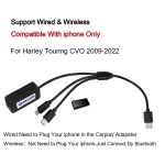 Mootorratta juhtmevaba Carplay adapter Harley 2023-UP 121CVO 117CVO Touring Street Road Glide jaoks iPhone'ile 2009-2022