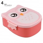 Owl Lunch Box Toidu s&auml;ilituskonteiner Bento Box roosa
