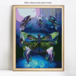 Teemantmaaling Dragonfly t&auml;is &uuml;mmargune rhinestone teemanttikandid 20X30CM