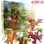 42 tk/partii Dino Valley ehitusklotsid komplektid suured osakesed Loomade dinosauruste maailm Mudel m&auml;nguasjad klotsid