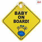 Beebi pardal SAFETY autoakna imikork, kollane helkur, hoiatussilt 12cm A4