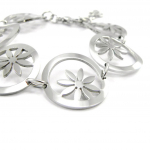 Les Tr&eacute;sors De Lily [I1135] - Bracelet Acier 'Vahin&eacute;' Argent&eacute; h&otilde;be