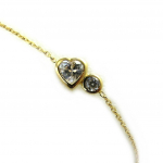 Les Tr&eacute;sors De Lily [M0922] - Bracelet Plaqu&eacute; or 'Love' blanc valge