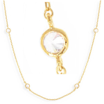 Les Tr&eacute;sors De Lily [Q3980] - Collier plaqu&eacute; Or 'Sissi' blanc dor&eacute; - 45 cm 4 mm (cristal) valge