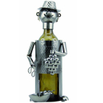 Les Tr&eacute;sors De Lily [R0576] - Viinamarjakasvataja 'Metallist skulptuur' pudelihoidja - 33x10 cm hall