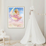 Haldjad kuul Teemantmaal Portree V&auml;ike ingel &uuml;mmargune t&auml;ispuur Tikand Ristpiste 20X30CM