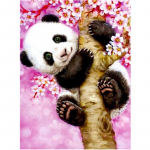 T&auml;ielik 5D Teemantmaaling Kirsi&otilde;is Panda Tikand Ristpistes Kodukaunistus K&auml;sitsi valmistatud kingitus 25x30cm