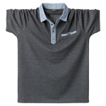 Meeste polos&auml;rk Polo-s&auml;rgid puuvillased suures suuruses vabaaja suvised meeste r&otilde;ivad taskutopsid T-s&auml;rgid 6XL must