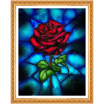 Punase roosi teemantseinamaal DIY 5D Teemantmaal Punane Roos Tikand Rhinestones Lill 20X30CM