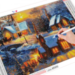 Teemantv&auml;rvimismaja 5D DIY tikandid ristpistes maastik 20X30CM