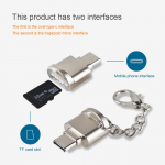 USB / Type C Micro SD TF m&auml;lukaardilugeja OTG adapter iphone 15 jaoks, Samsungi jaoks, Xiaomi Redmi jaoks, Huawei jaoks valge