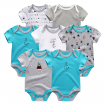 7 tk/komplekti beebiriided Mood L&uuml;hikeste varrukatega Puuvillane Vasts&uuml;ndinu Beebi Poiss T&uuml;drukute Riietus Multifilm Imikute Rompers Jumpsuits roupas de bebe 6M