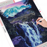 5D DIY teemanttikandid kose pilt kividest Teemantmaal Maastik Ristpistes N&auml;put&ouml;&ouml; Kodukaunistus Full Round 20X30CM