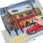 Teemanttikandid auto K&auml;sit&ouml;&ouml; 5D DIY Teemantmaal Maastik T&auml;navapilt Rhinestonest talvine j&otilde;ulukingitus Full Round （30x30CM）
