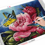 5D DIY Teemantmaali Pojeng Rhinestone Kit Teemanttikandid Lille Mosaiik Liblikas Ristpistes K&auml;sitsi valmistatud kingitus Full Round (20X30CM)