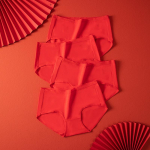 LANGSHA 4tk/komplekt Naiste alusp&uuml;ksid Puuvillane Lucky Red Intiimne Mood alusp&uuml;ksid Naiste aluspesu p&uuml;ksid M