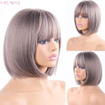 XINRAN sirge must s&uuml;nteetiline parukas tukkidega naiste l&uuml;hikeste juustega Bob parukas kuumakindel Bobo soeng igap&auml;evane parukas