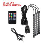 36smd LED-auto atmosf&auml;&auml;rilamp Autode sisekujunduse dekoratiivvalgustid kaugjuhtimis-/h&auml;&auml;ljuhtimisega LED-autode kaunistustarvikud 36LED USB