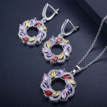 WWJ kvaliteetne Marquise Cubic Cubic Zirconia Hollow Drop kaelakee k&otilde;rvar&otilde;ngaste komplekt mitmev&auml;rviline
