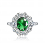 BELLA BOX klassikalised avatavad muudetava suurusega s&otilde;rmused naistele, tsirkoonist kihlamispeo peened ehted Adjustable Opening roheline