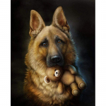 5D t&auml;is&uuml;mmargune teemantmaaling Saksa lambakoera tikand Teemantmosaiik ristpistes kaunistus Full Round 30x40CM