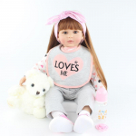 BZDOLL 60 CM Silikoonist taass&uuml;ndinud nukk t&uuml;drukule nagu t&otilde;eline printsess, v&auml;ikelapsed, armas s&uuml;nnip&auml;evakingitus m&auml;ngumaja m&auml;nguasi Brown eyes, 60cm doll pruun