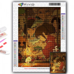 5D DIY Teemantmaal Hayao Miyazaki Anime Plakat Ristpistes Teemantkunst tikandid Mosaiik Kodukujundus Full Round 20X30CM