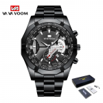 VA VA VOOM uus meeste vabaaja moe tippbr&auml;nd Lihtne disain luksuslik spordijaapani nahast veekindel meeste kronograaf kvartskell punane